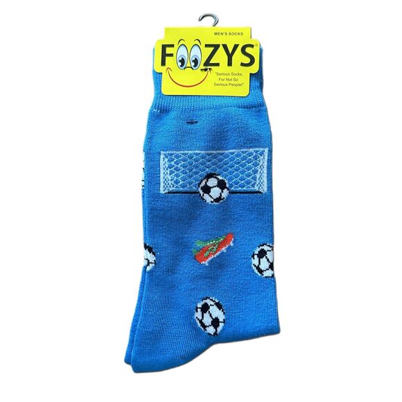 NWT Foozys Blue Soccer Goal Socks For Men One Size - Picture 1 of 4